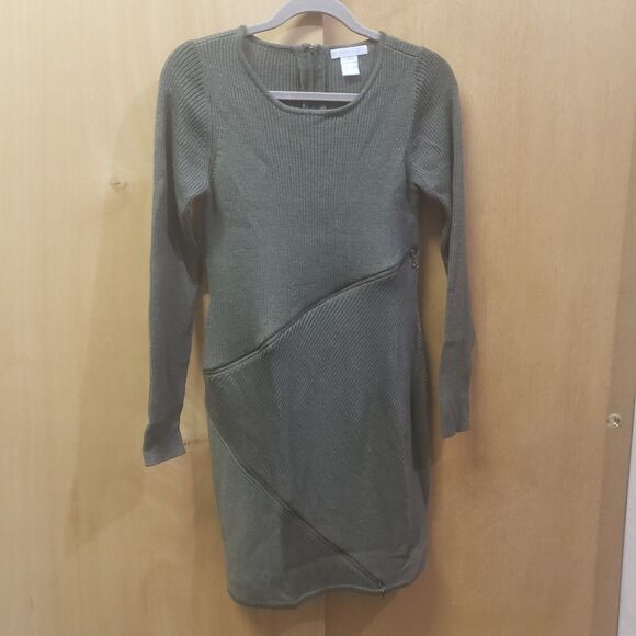 Design History Women's Merino Wool Zipper Detail Sweater Dress
Green HeatherSz M - Picture 2 of 5